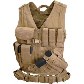 CHALECO TACTICO MULTIBOLSILLOS EN CORDURA CON FUNDA DE ARMA UNIVERSAL Y SISTEMA MOLLE