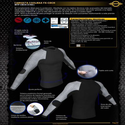 Camiseta anticorte nivel 5 para chaleco |  Ropa anticorte MTP