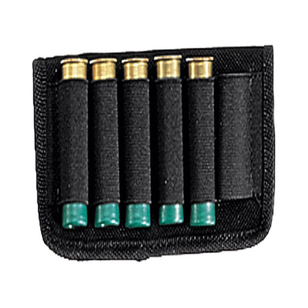 PORTACARTUCHOS EN CORDURA DE SEIS BALAS EN ELASTICO PARA FUSIL EN NEGRO